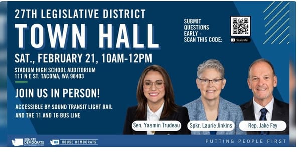 Whole Washington is going to Saturday's LD 27 Town Hall