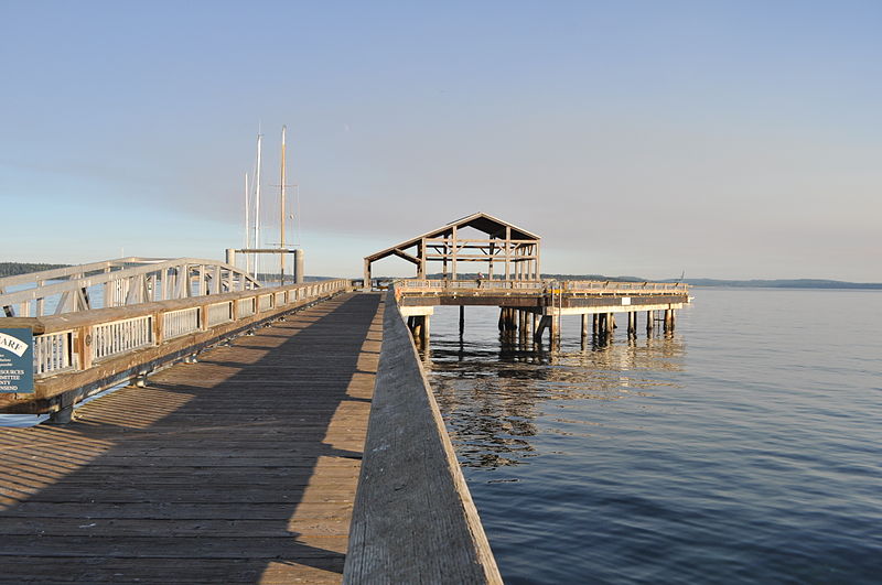 Union Wharf in Port Townsend, stretching away from the camera