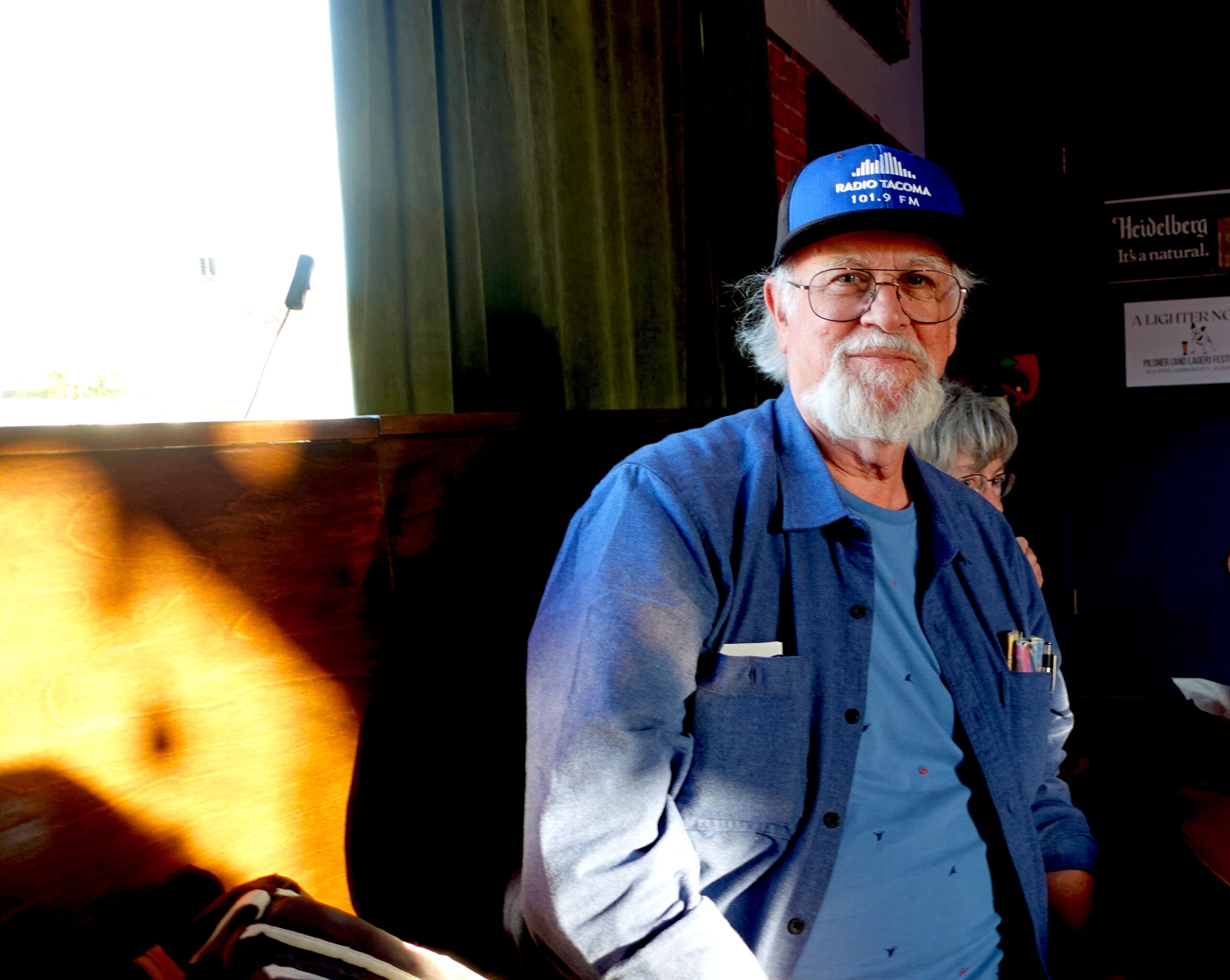 Steve Nebel wearing a Radio Tacoma hat