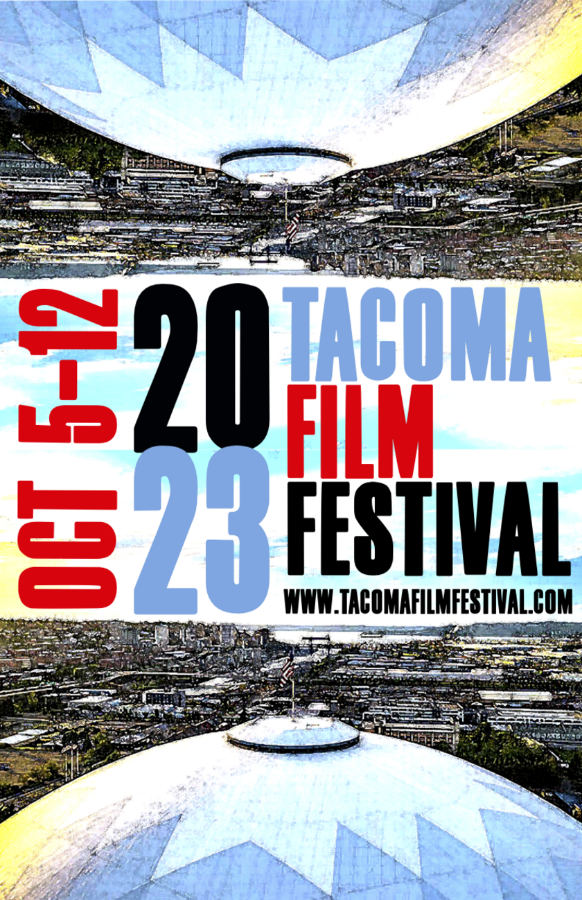 Tacoma Film Festival 2023 poster by Neon Dion. Festival will show 20 films October 5-12th.