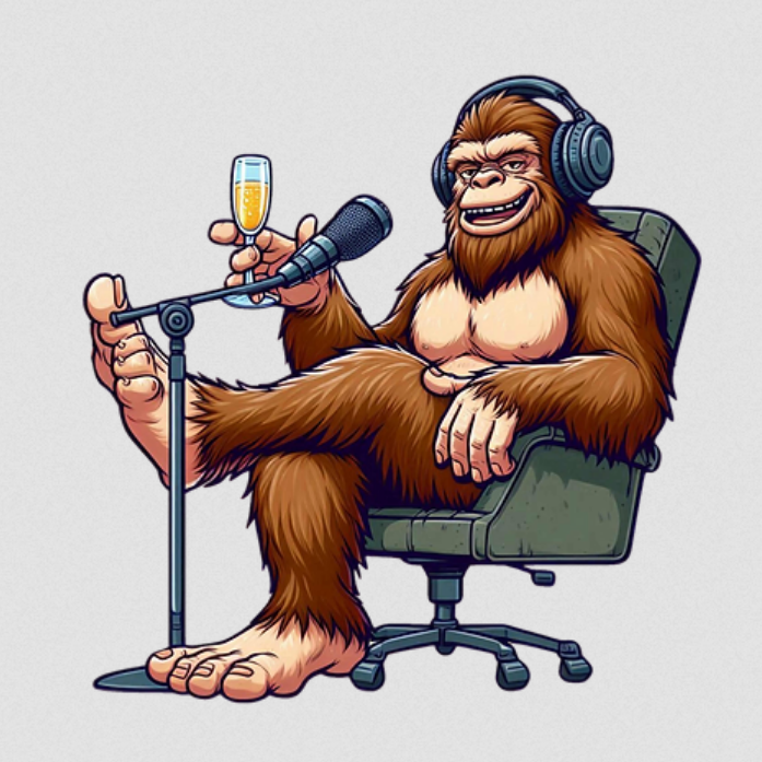 Picture of Sasquatch talking into a microphone